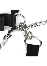 Lux Fetish Collar, Cuffs and Leash Set with Removable Cuffs and Leash - Black
