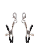 Lux Fetish Interchangeable Collar and Nipple Clip - Black - 12 Piece/Set