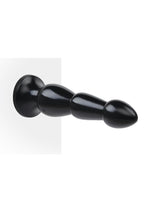 Lux Fetish Ribbed Butt Plug - Black - 9in