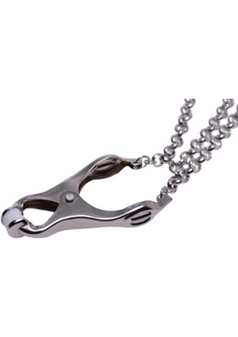 Master Series Affix Triple Chain Nipple Clamps - Metal/Silver