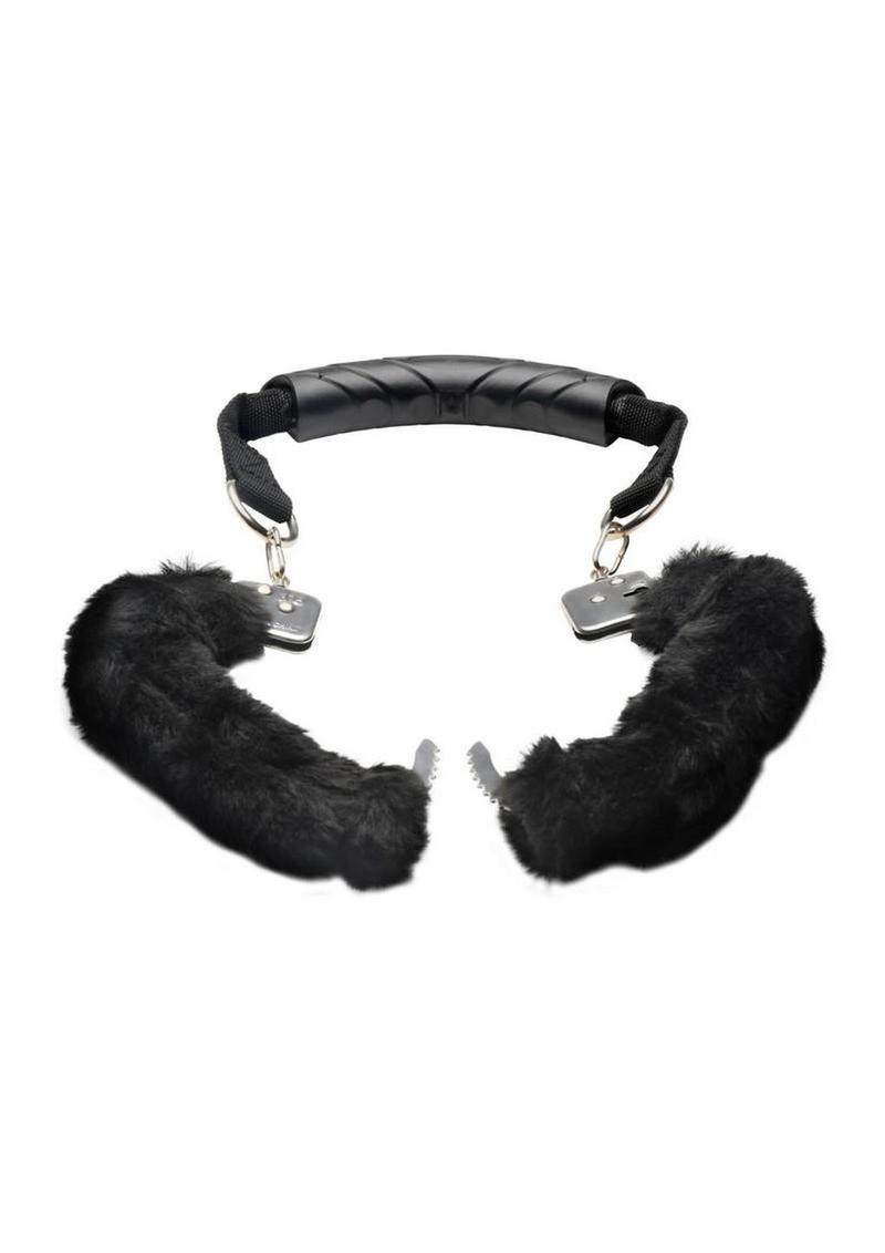 Master Series The Handler Furry Handcuffs with Handle