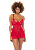Oh LA LA Cheri Valentine Babydoll - Red - XLarge