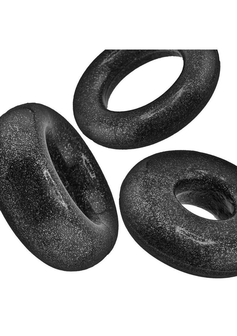 Oxballs Cockpack Multi Design Cockrings (3 Pack) - Black Mica