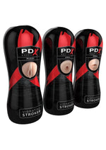 Pdx Elite Fanta Flesh Vibrating Strokers Display 12 Each Per Pop Counter - Display