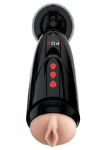 Pipedream Extreme Elite Rechargeable Dirty Talk Starter Masturbator - Pussy - Black/Flesh/Vanilla