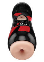 Pipedream Extreme Elite Vibrating Anal Masturbator with Bullet - Butt - Black/Flesh/Vanilla
