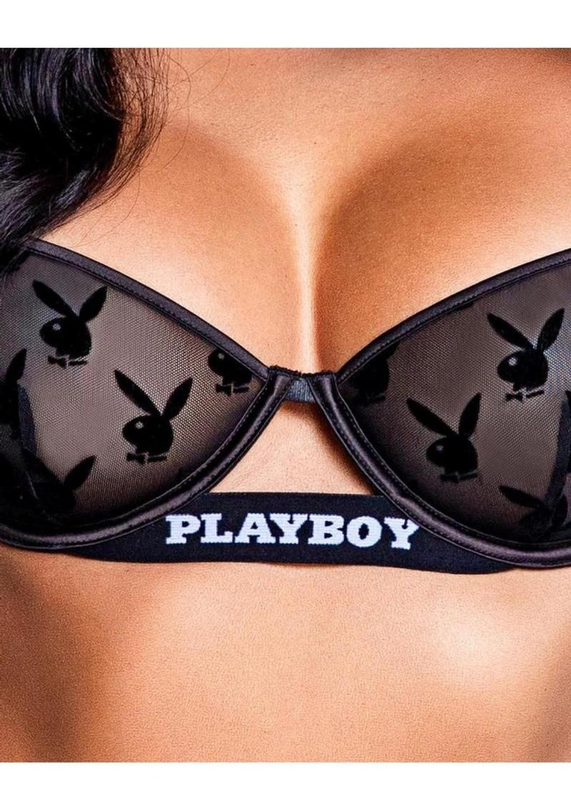 Playboy Bunny Noir - Black - Large - 2 Piece/Set