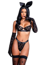 Playboy Bunny Noir - Black - Medium - 2 Piece/Set