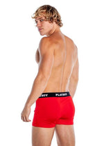 Playboy Mens Varsity Boxer Briefs - Red/White - 1xlarge