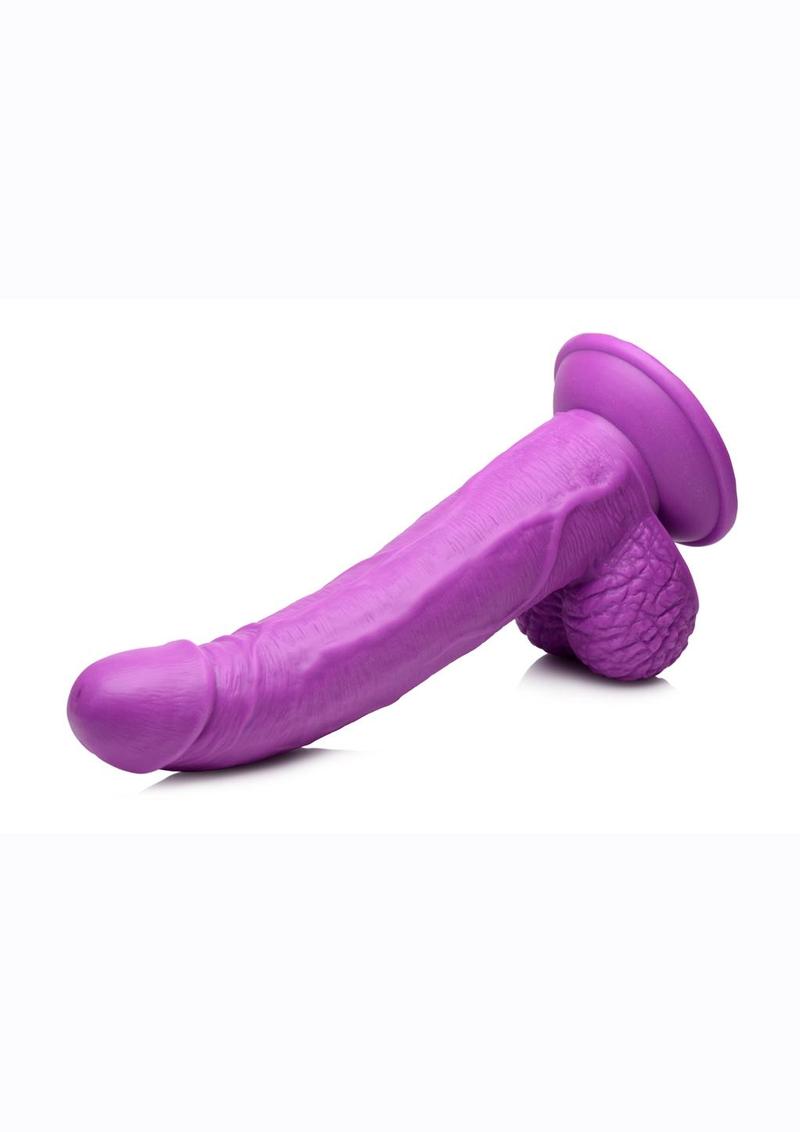 Pop Peckers Dildo with Balls - Purple - 7.5in