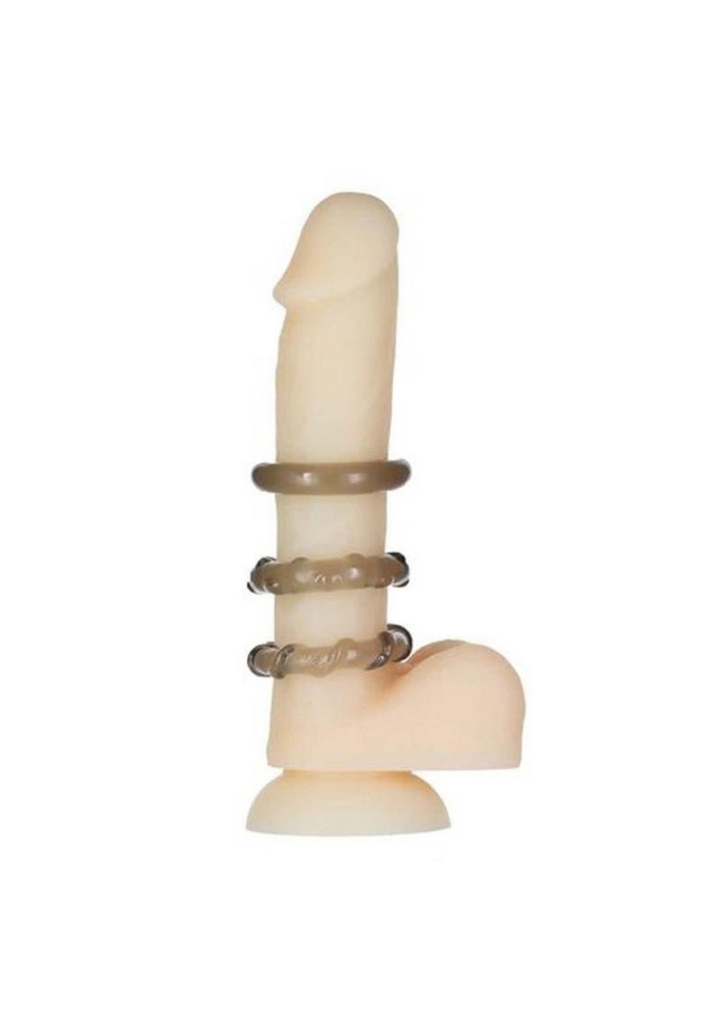 Powerbullet Got Big D Super Stretch Cock Rings - Black - 3 Pack
