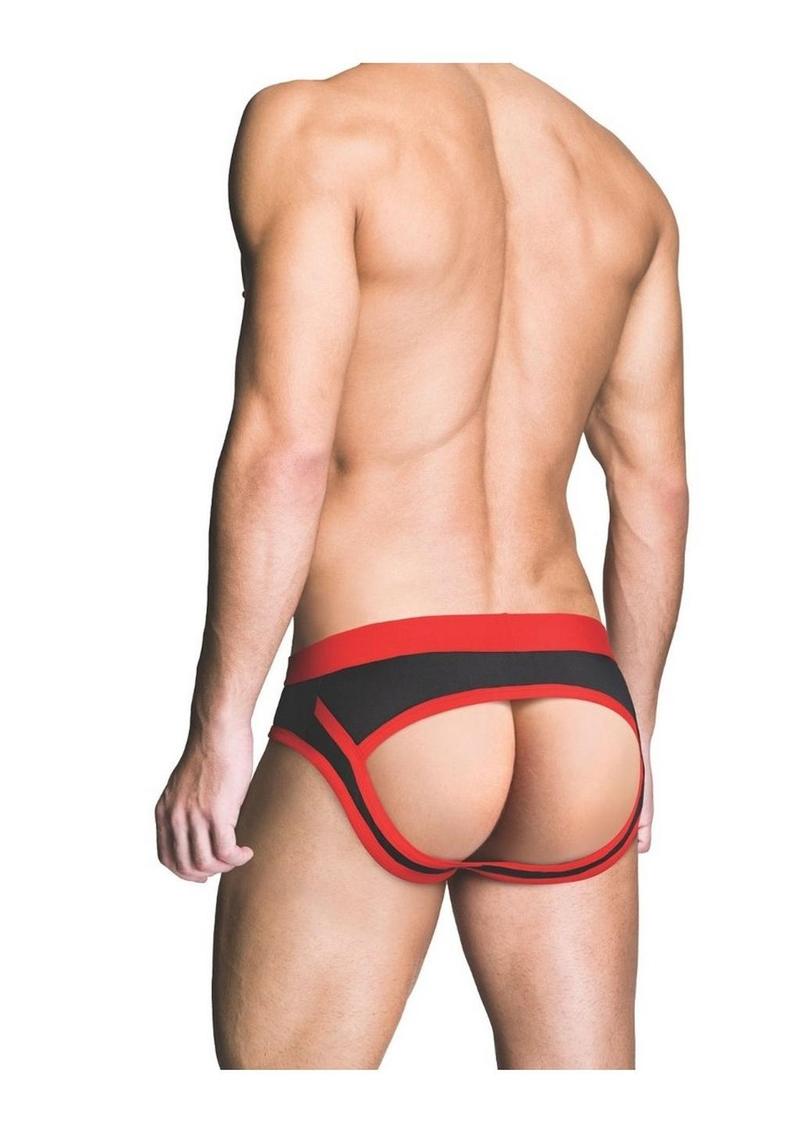 Prowler Red Ass-Less Brief - Black/Red - Large