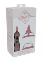 Pumped Automatic Rechargeable Vulva and Breast Pump with Rotating and Vibrating Tongue - Rose Gold