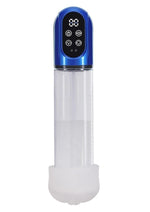 Pumped Engage 6 Function Automatic Rechargeable Penis Pump - Metallic - Blue
