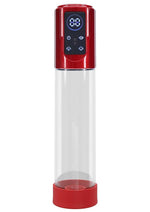 Pumped Megalift 6 Function Automatic Rechargeable Penis Pump - Metallic - Red