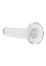 Realrock Crystal Clear Non Realistic Dildo with Suction Cup - Clear - 5.3in