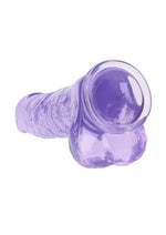 Realrock Crystal Clear Realistic Dildo with Balls - Clear/Purple - 10in
