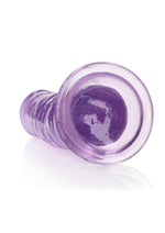 Realrock Crystal Clear Straight No Balls Dildo - Clear/Purple - 11in