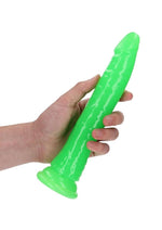 Realrock Slim Glow In The Dark Dildo with Suction Cup - Glow In The Dark/Green - 9in