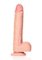 Realrock Straight Realistic Dildo with Balls and Suction Cup - Vanilla - 10in