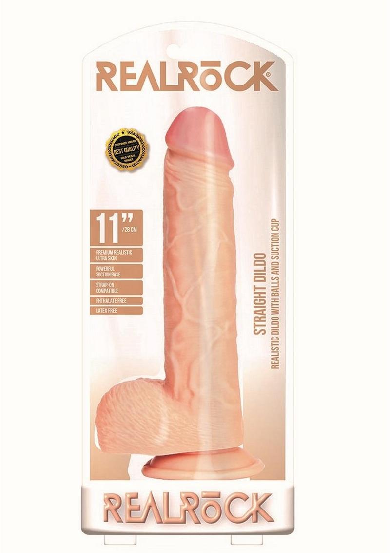 Realrock Straight Realistic Dildo with Balls and Suction Cup