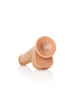 Realrock Straight Realistic Dildo with Balls and Suction Cup - Caramel - 7in