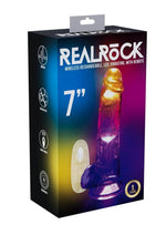 Realrock Vibrating Led Wireless Rechargeable Remote Control Cock with Balls - Clear - 7in