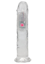 Realrock Vibrating Led Wireless Rechargeable Remote Control Straight Cock - Clear - 7in