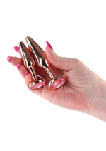 Rear Assets Tapered Trainer Chrome Plated Anal Plugs Kit