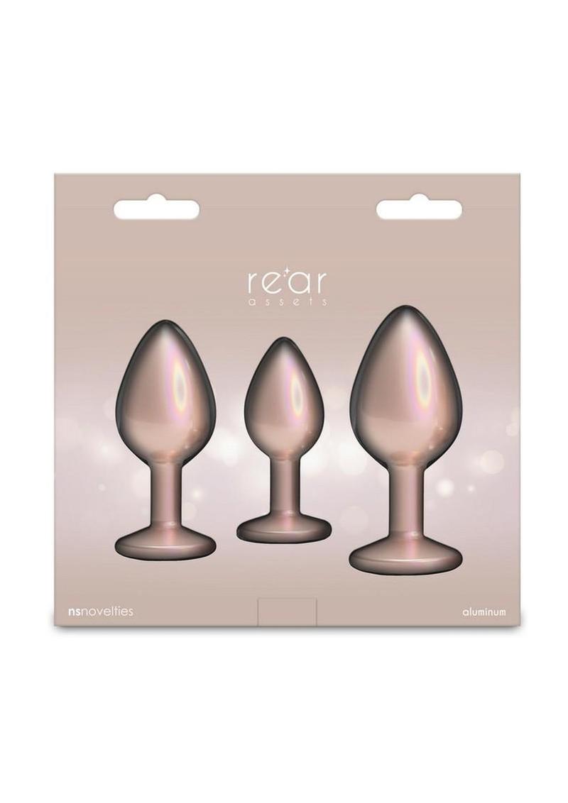 Rear Assets Tapered Trainer Chrome Plated Anal Plugs Kit