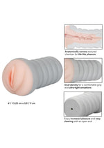 Ribbed Gripper Dual Density Textured Masturbator - Pussy