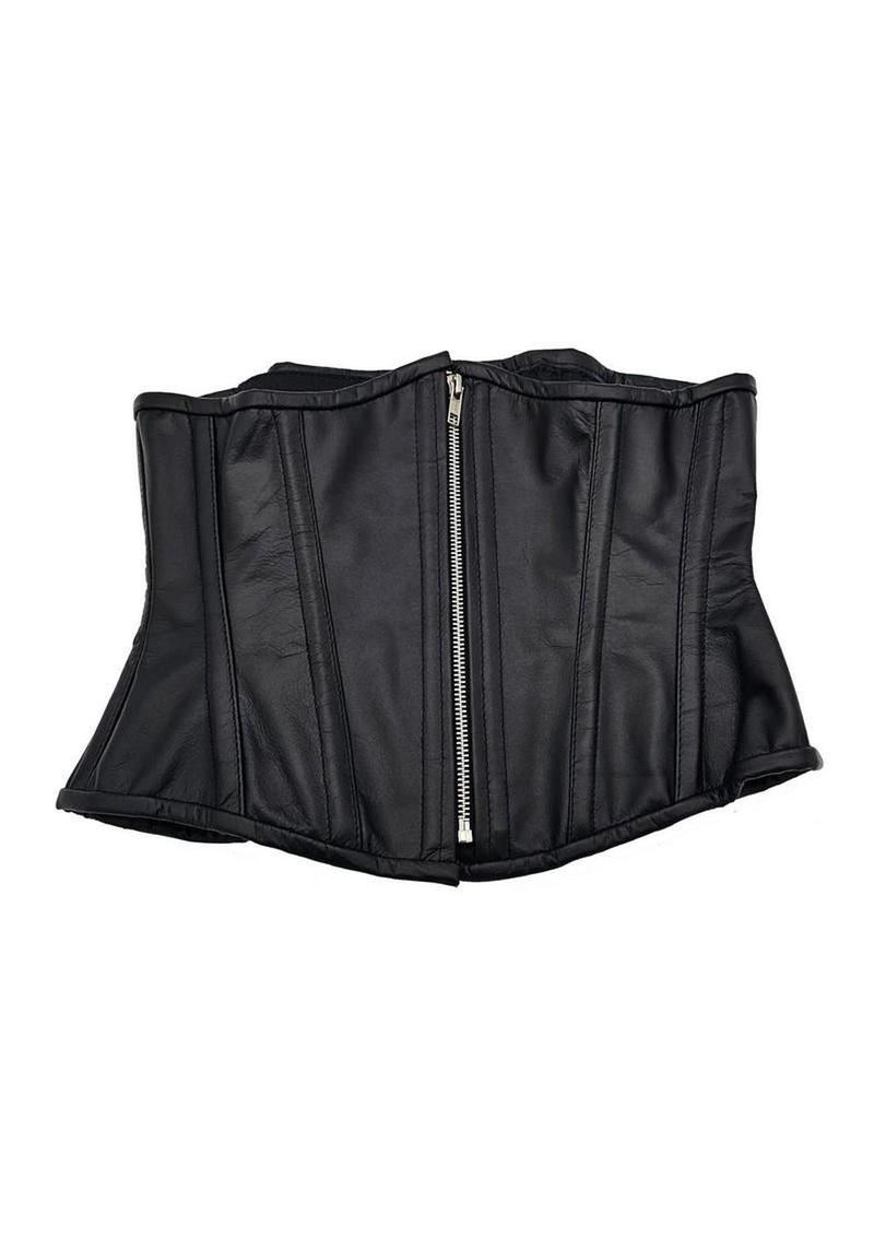 Rouge Leather Corset - Black - Large/XLarge