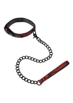 Scandal Collar with Leash - Black/Red