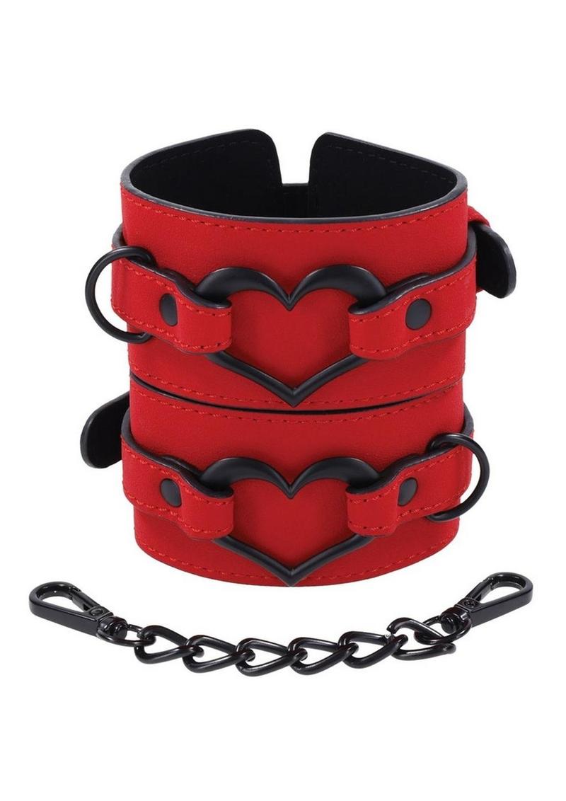 Sex and Mischief Amor Handcuffs - Black/Rose Gold