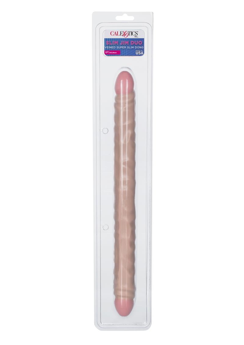 Slim Jim Duo Veined Super Slim Double Dildo