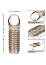 Stimulation Enhancer Textured Penis Sleeve - Smoke - 4.25in