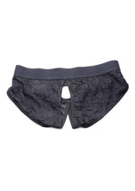 Strap U Lace Envy Black Crotchless Panty Harness - L/XL - Black