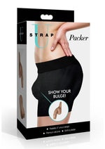 Strap U Uncut Packer Silicone 5.1in Dildo - Caramel