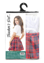 Teacher's Pet Schoolgirl Costume - Red/White - One Size - 2 Piece