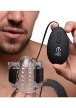 Trinity Men Twin Bullet Penis Head Teaser with Remote Control - Clear