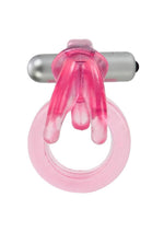 Triple Clit Flicker Cock Ring - Red
