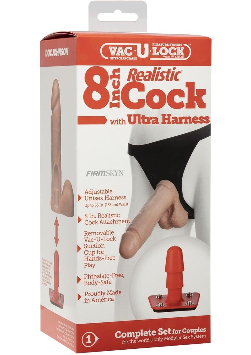 Vac-U-Lock Realistic Cock with Ultra Harness