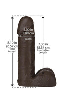 Vac-U-Lock Realistic Dildo - Brown/Chocolate - 8in