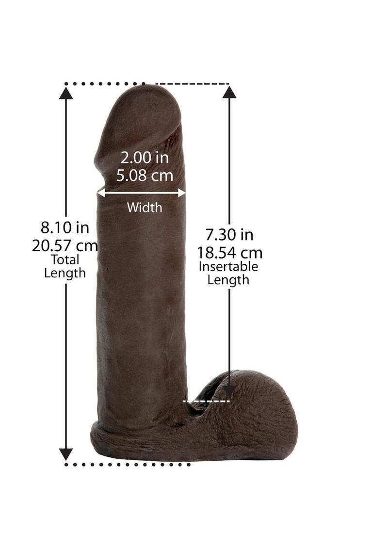 Vac-U-Lock Ultraskyn Dildo - Black - 8in