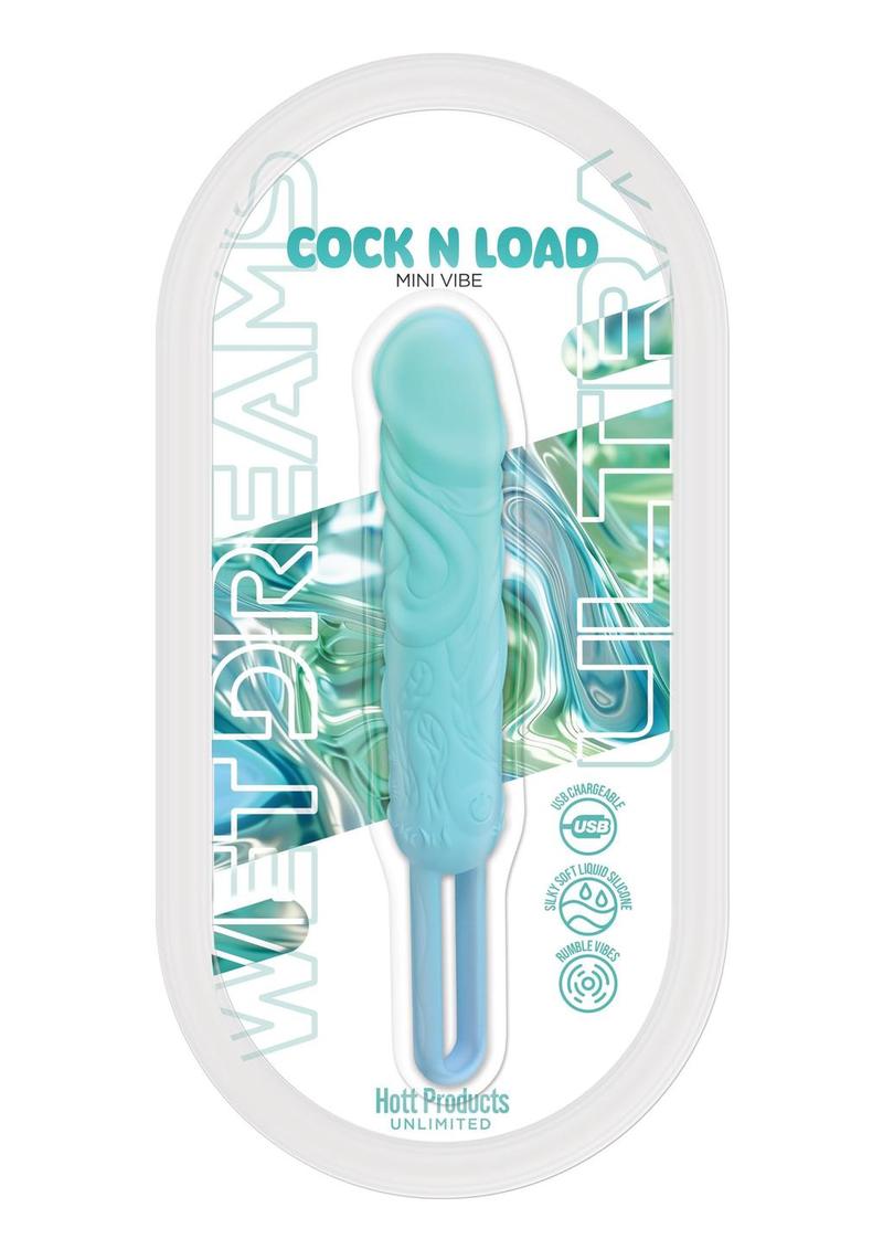 Wet Dreams Cock and Load Rechargeable Silicone Mini Vibrator - Blue