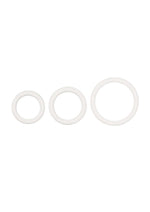 White Rubber Cock Rings - White - 3 Piece Set