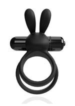 4b Ohare XL Rechargeable Silicone Rabbit Vibrating Cock Ring - Black - XLarge