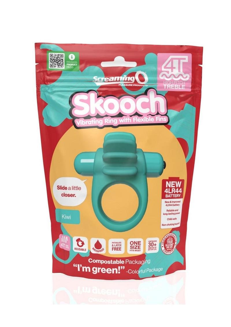 4t Skooch Vibrating Cock Ring with Clitoral Stimulator - Green/Kiwi