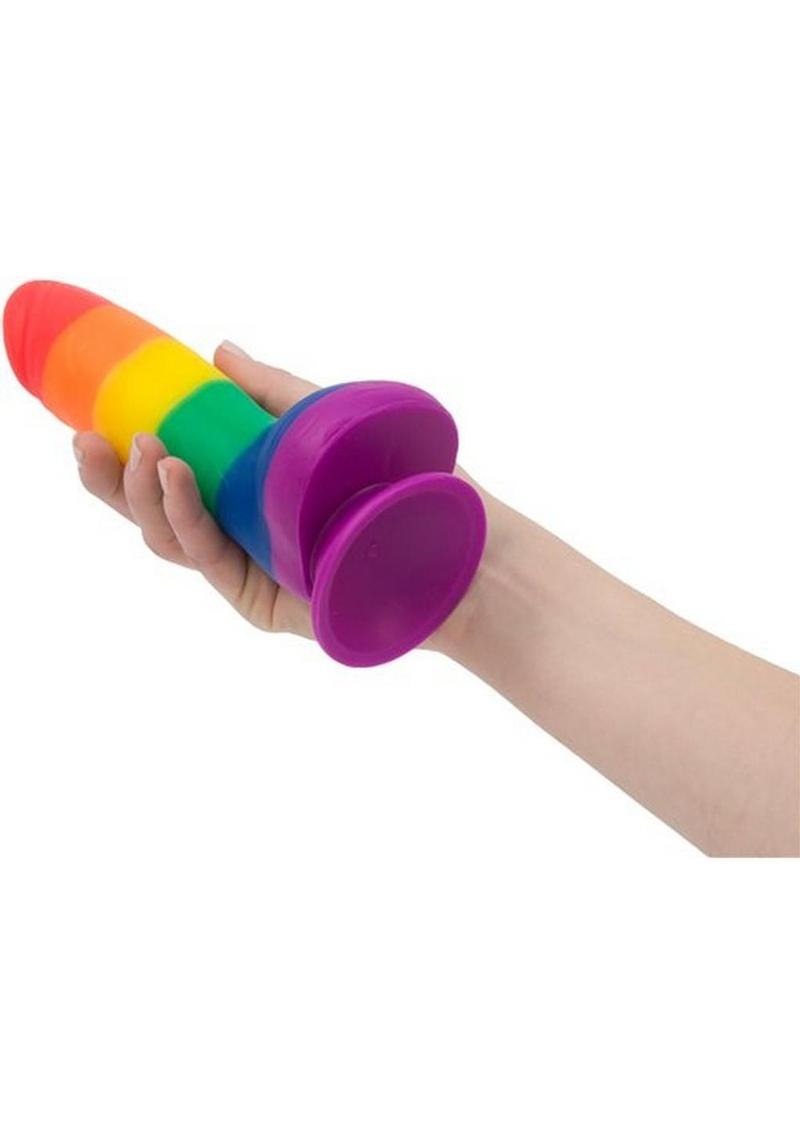 Addiction Toy Collection Justin Silicone Dildo with Balls - Multicolor - 8in