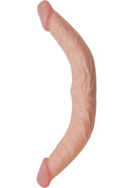 All American Whoppers Curved Double Dildo - Flesh/Vanilla - 13in